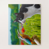 Puzzel-Kat & Vogel Legpuzzel (Verticaal)