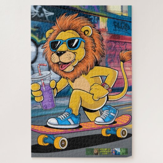 Puzzel León Mark, op zijn skateboard. Legpuzzel (Verticaal)