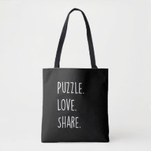 Puzzel. Liefde. Delen. Boodschappentas