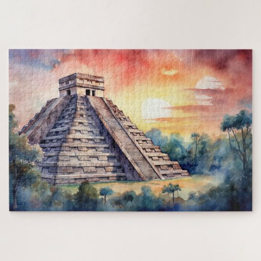 Puzzel met Chichen Itza, Mexico. Legpuzzel (Horizontaal)