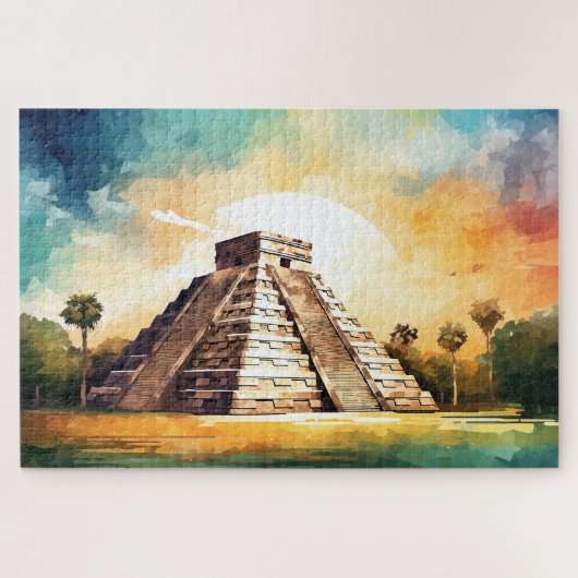Puzzel met Chichen Itza, Mexico. Legpuzzel (Horizontaal)