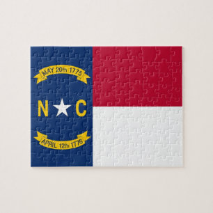 Puzzel met de vlag van de staat North Carolina