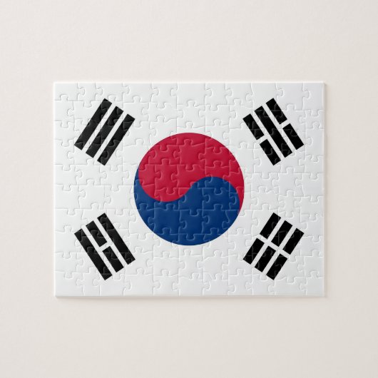 Puzzel met de vlag van Zuid-Korea Legpuzzel (Horizontaal)