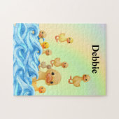 puzzel met eenden van moeder en baby (Horizontaal)