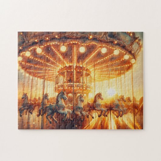 Puzzel met giftbox  carrousel legpuzzel (Horizontaal)