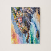 Puzzel met kustdorp (Verticaal)