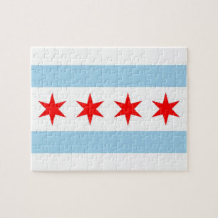 Puzzel met vlag van Chicago, Illinois Legpuzzel