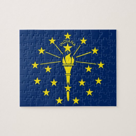 Puzzel met vlag van Indiana State (Horizontaal)