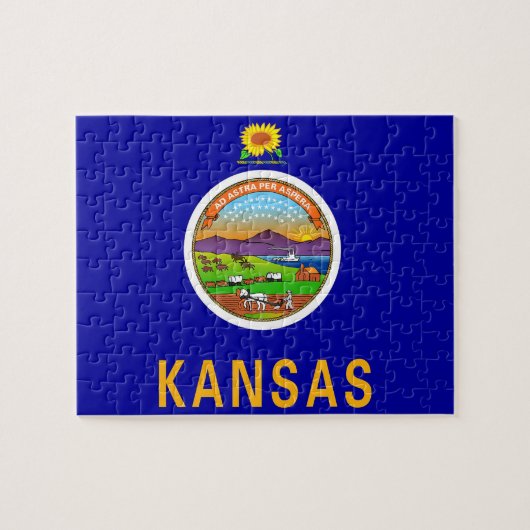 Puzzel met vlag van Kansas State (Horizontaal)
