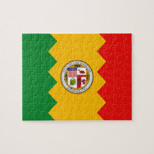 Puzzel met vlag van Los Angeles, Californië Staat