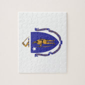 Puzzel met vlag van Massachusetts State (Verticaal)