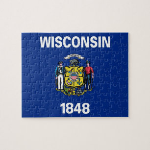 Puzzel met Vlag van Wisconsin State Legpuzzel