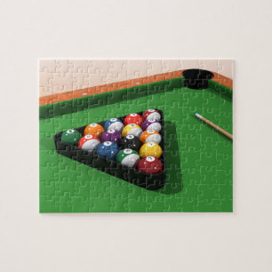 Puzzel: Pool Balls on Green Felt Legpuzzel
