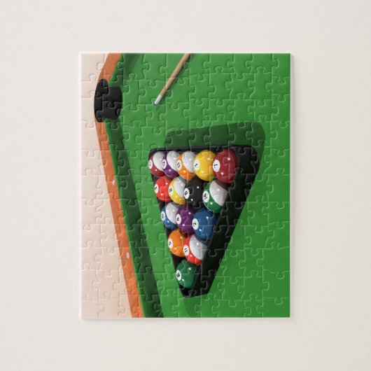 Puzzel: Pool Balls on Green Felt Legpuzzel (Verticaal)