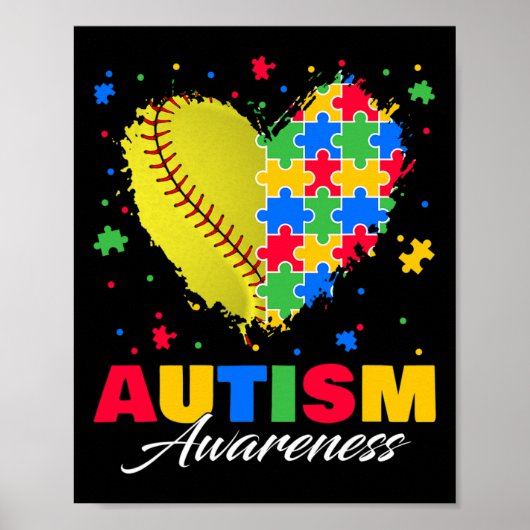 Puzzel Softbyll Hart Autisme Bewustzijn Autistisch Poster (Voorkant)