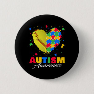 Puzzel Softbyll Hart Autisme Bewustzijn Autistisch Ronde Button 5,7 Cm