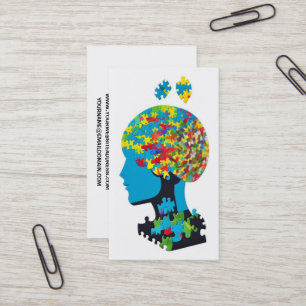 Puzzel stuk brein met breuken visitekaartje