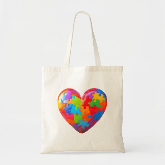 Puzzel stuk hart Canvas tas (Voorkant)