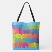 Puzzel Stukken Design Canvas tas (Achterkant)