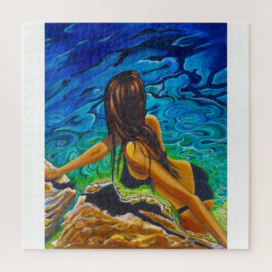 Puzzel van de vrouw in zwarte bikini (Verticaal)