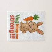 Puzzel van konijn met vegie (Horizontaal)