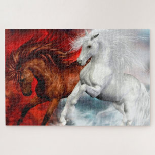 puzzel van lucht - en brandpaarden