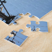 puzzel van vissersboten in een haven legpuzzel (Zijkant)