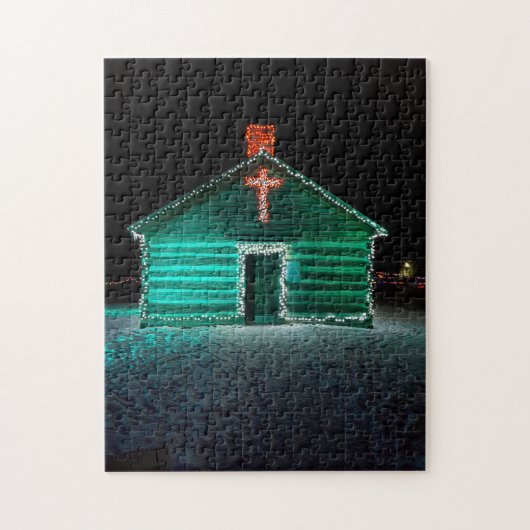 Puzzel - Versierd met Lichten & Kruis - Kerstmis (Verticaal)