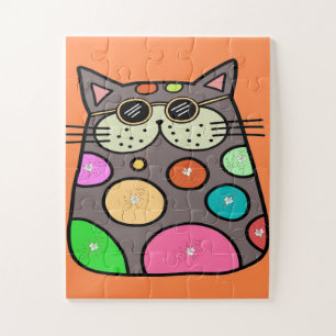 Puzzel voor kinderen Comical Cat Large Piecks