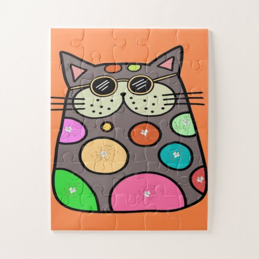 Puzzel voor kinderen Comical Cat Large Piecks Legpuzzel (Verticaal)