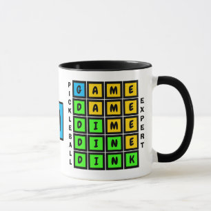 Puzzel WOORD SPEL DINK Pickleball MONOGRAM Mok