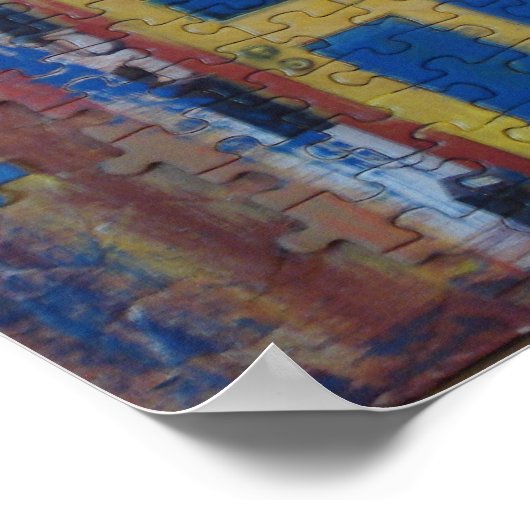 Puzzeldeur met ultroragekleuren op Canvas Poster (Hoek)