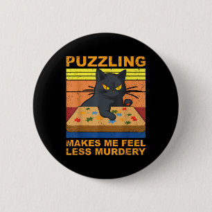 Puzzelen Maakt Me Minder Moorddadig Retro Vintage Ronde Button 5,7 Cm