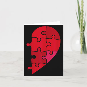 Puzzelhart linkerhelft Valentijn bruid bruidegom Kaart