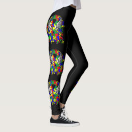 puzzellint met vleugels leggings