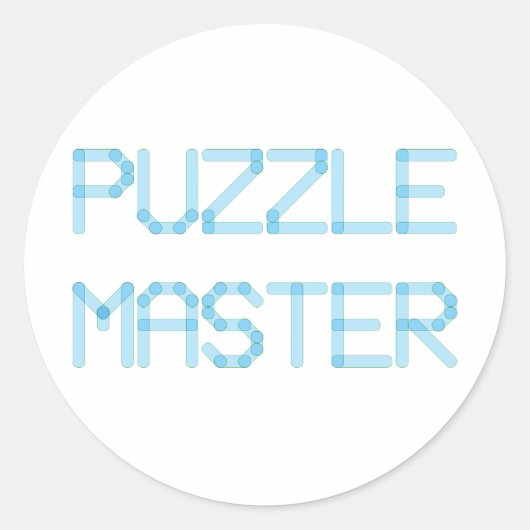 PUZZELMEESTER RONDE STICKER (Voorkant)