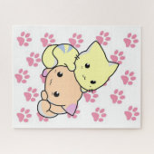 Puzzelroze pokken katten Kittens Legpuzzel (Horizontaal)