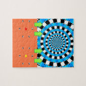 Puzzels Abstract blauw zwart Sinaasappel (Horizontaal)