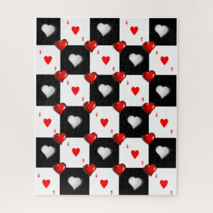 Puzzels Ace Hearts, kaarten spelen Rode harten