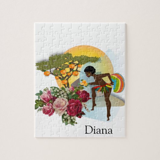 Puzzels African Women Oranje Tree Floral (Verticaal)