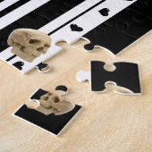Puzzels Black en White Stripe Skulls Hearts (Zijkant)