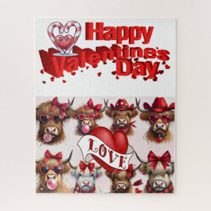 Puzzels Gelukkige Valentijnsdag Koeien