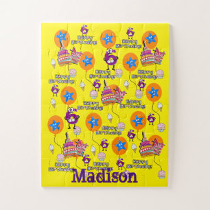 Puzzels, Happy 6th Birthday, #6 Birthday Yellow Legpuzzel