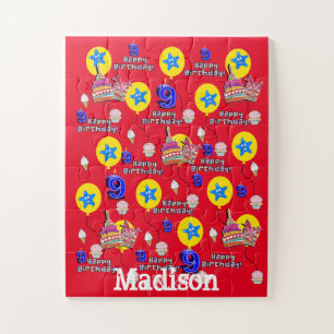 Puzzels, Happy 8th Birthday, #8 Birthday Red Legpuzzel