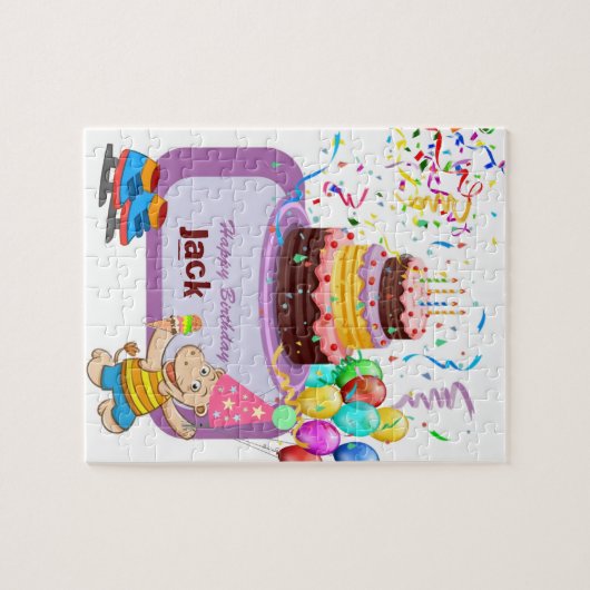 Puzzels Happy Birthday Cake Schaatsten (Horizontaal)