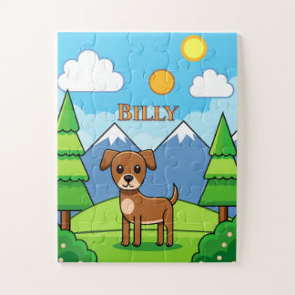 PUZZELS: KINDEREN Cute Hond & Bergen Kids Legpuzzel