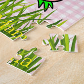 Puzzels Koe Bumblebee Sun Clouds Roze speldenband (Zijkant)