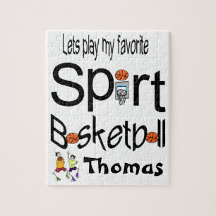 Puzzels Laten we onze favoriete sport-Basketball s