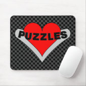 puzzels over het hart muismat (Met muis)