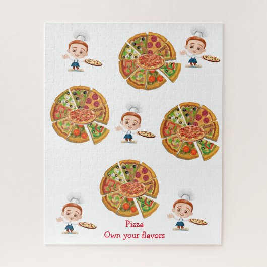 Puzzels Pizza Pie Ewn uw Flavors (Verticaal)